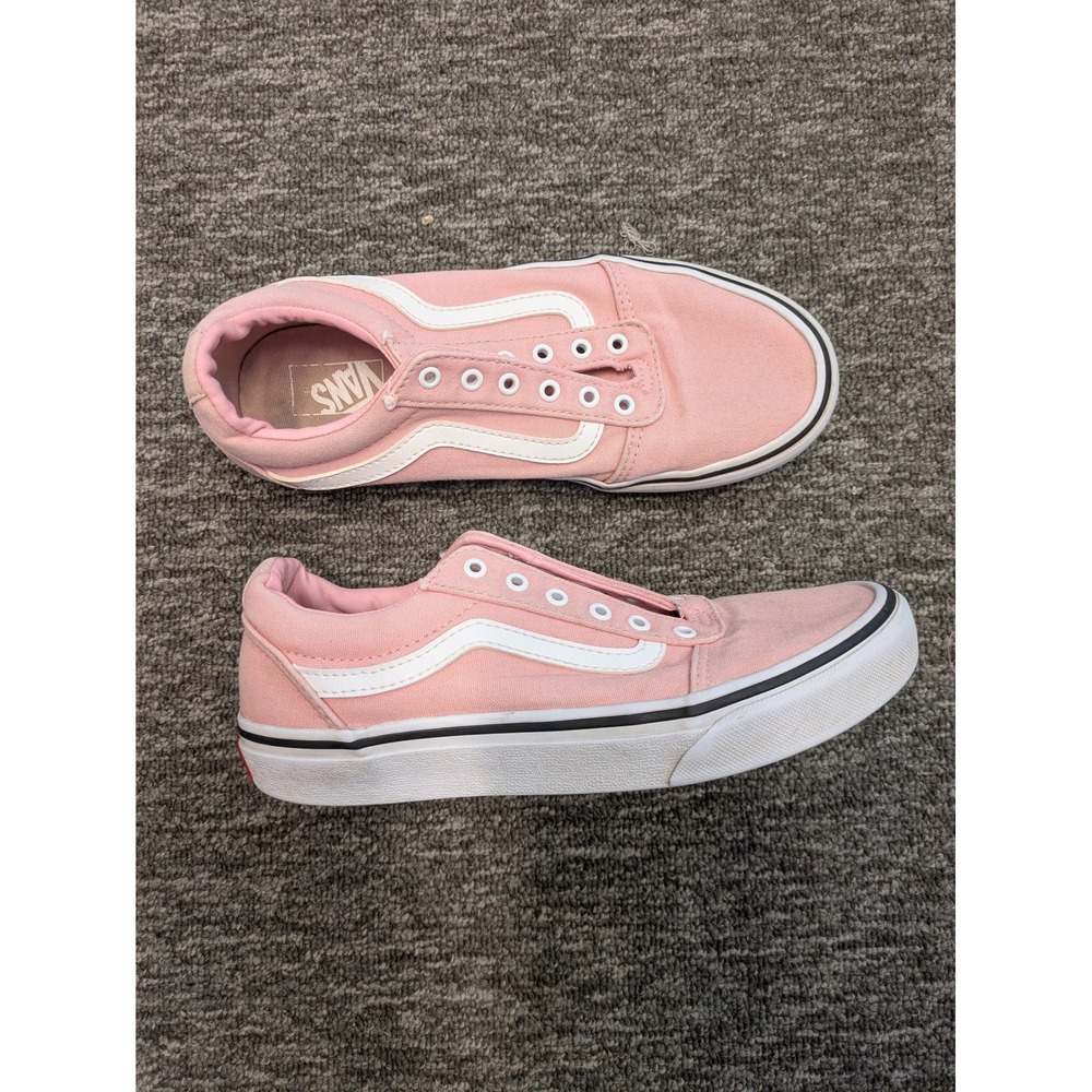 Vans Old Skool Sneakers Women's 4 Pink White Low Top Canvas Streetwear